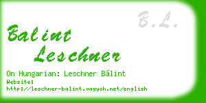 balint leschner business card